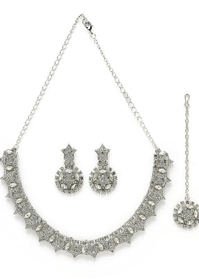 Silver Alloy Glossy Jewellery Set