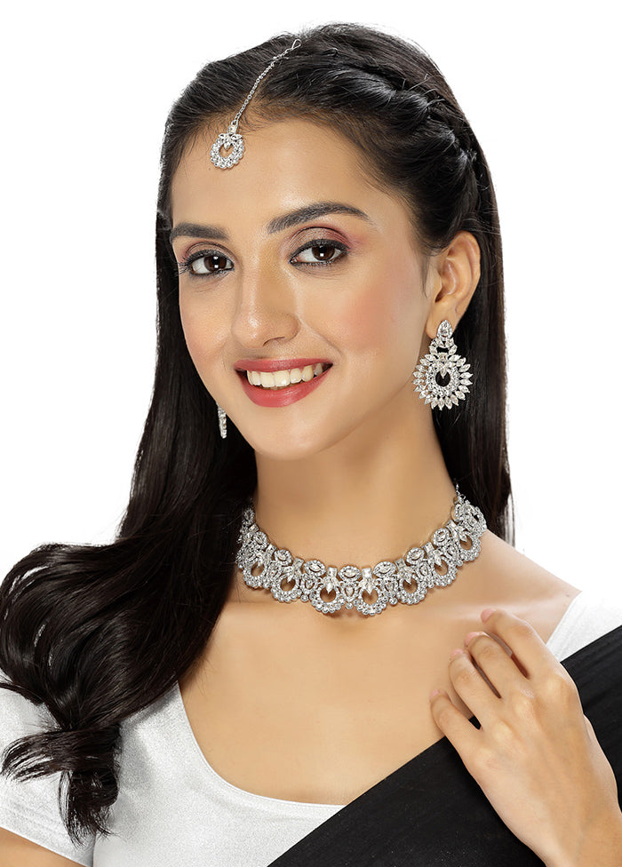 Silver Alloy Glossy Jewellery Set