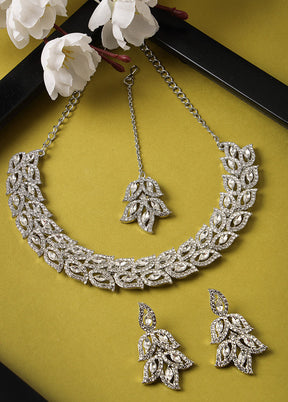 Silver Alloy Glossy Jewellery Set