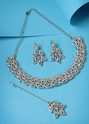 Silver Alloy Glossy Jewellery Set