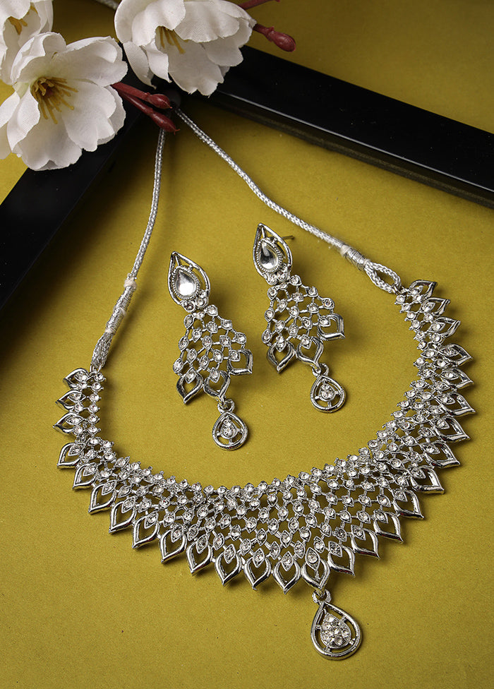 Silver Alloy Glossy Jewellery Set