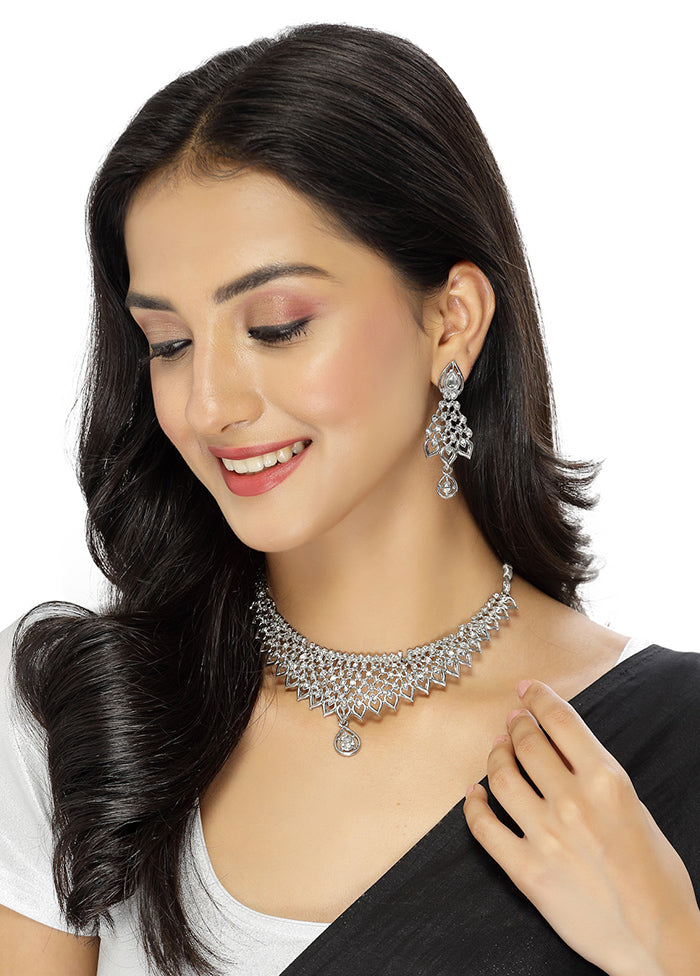 Silver Alloy Glossy Jewellery Set