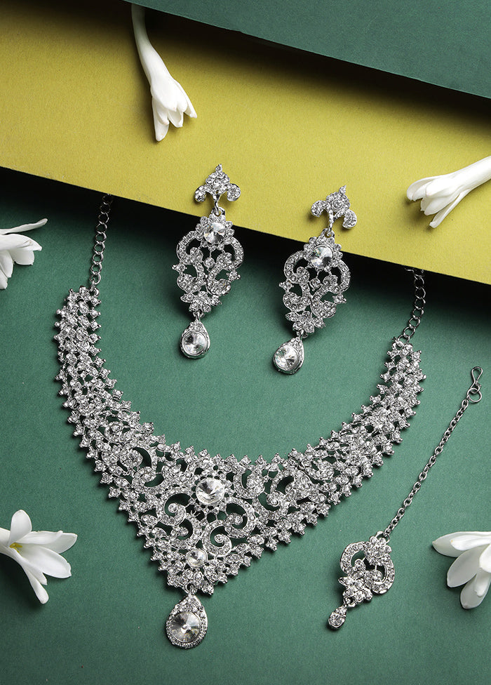 Silver Alloy Glossy Jewellery Set