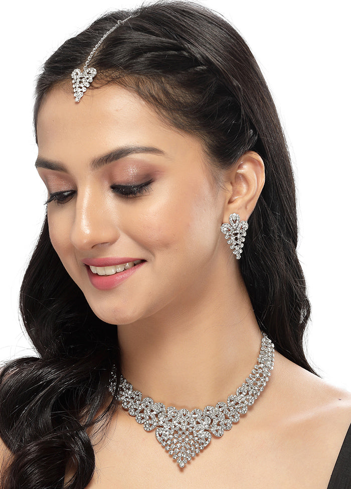 Silver Alloy Glossy Jewellery Set