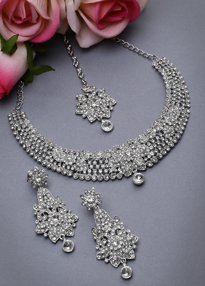 Silver Alloy Glossy Jewellery Set