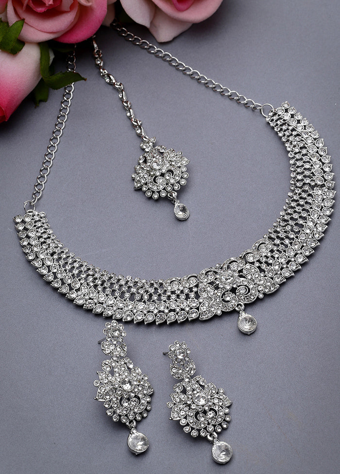 Silver Alloy Glossy Jewellery Set