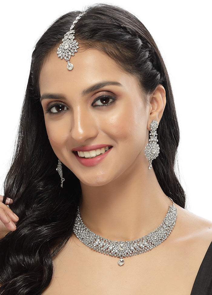 Silver Alloy Glossy Jewellery Set