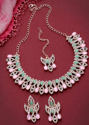 Green Alloy Glossy Jewellery Set