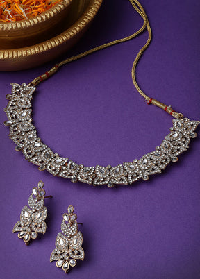 White Alloy Glossy Jewellery Set