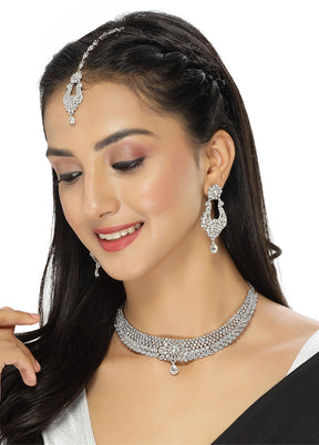 Silver Alloy Glossy Jewellery Set