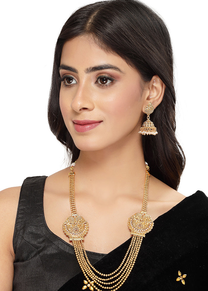 Golden Alloy Glossy Jewellery Set