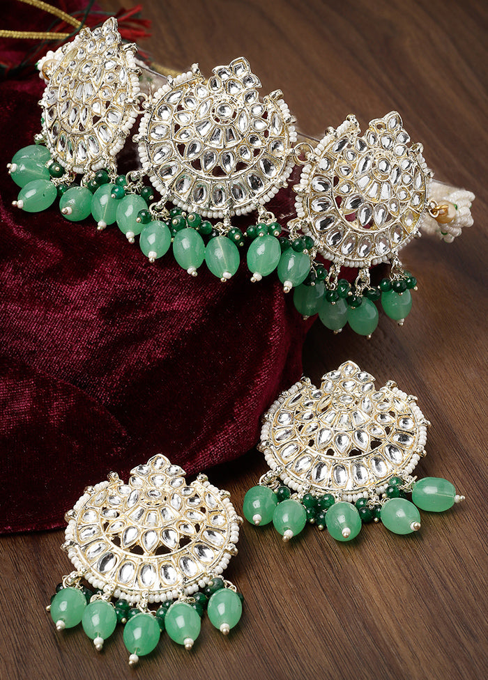 Green Alloy Glossy Jewellery Set