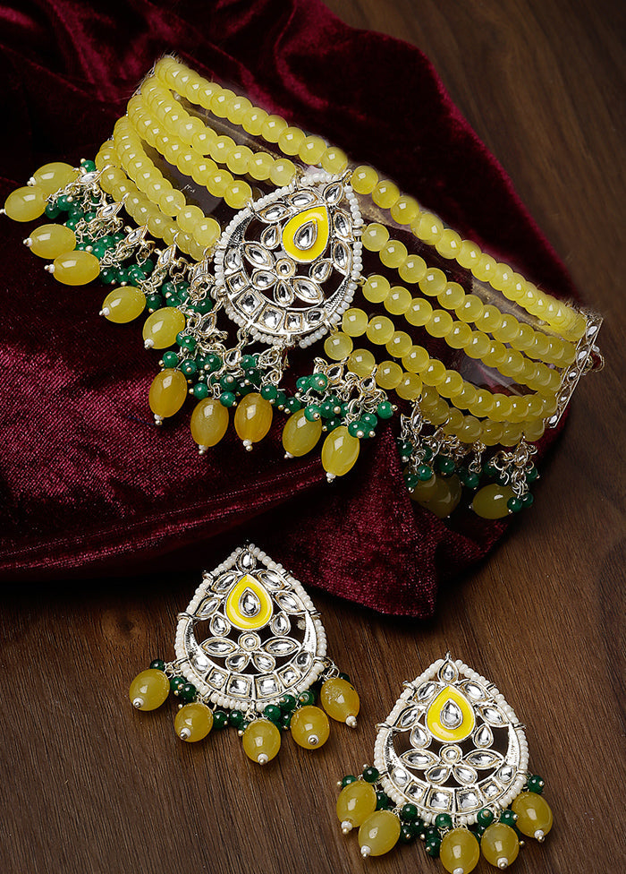 Green Alloy Glossy Jewellery Set