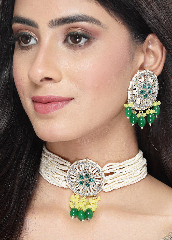 Green Alloy Glossy Jewellery Set