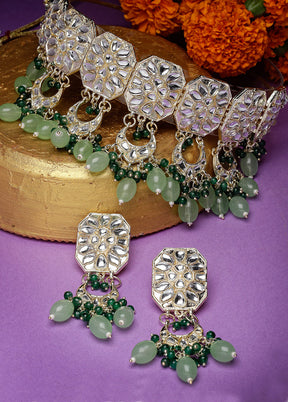 Green Alloy Glossy Jewellery Set