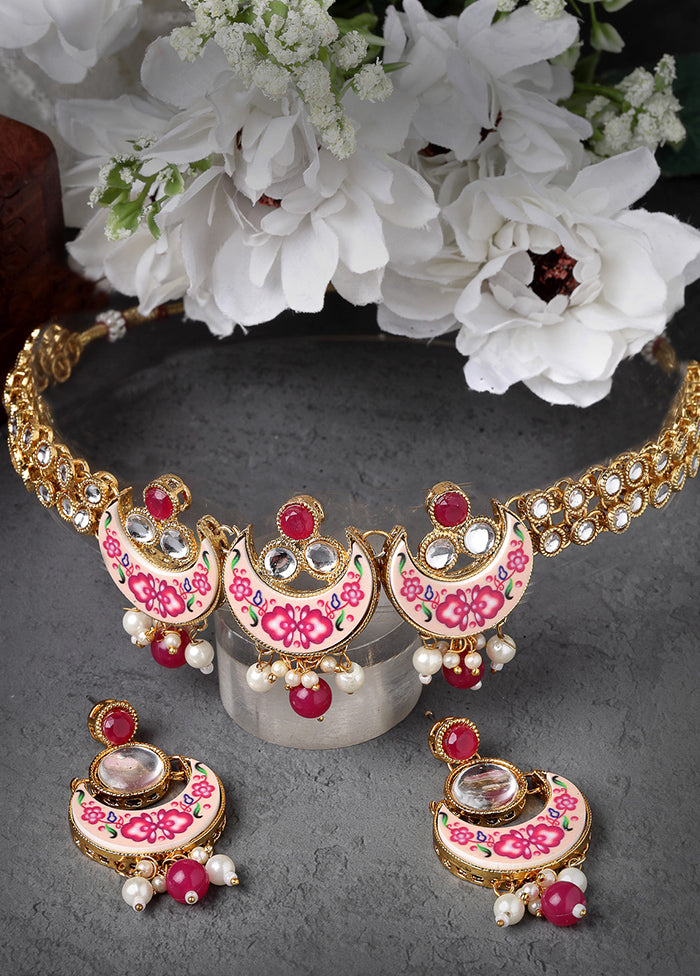 Red Alloy Glossy Jewellery Set