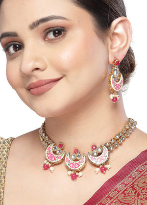 Red Alloy Glossy Jewellery Set