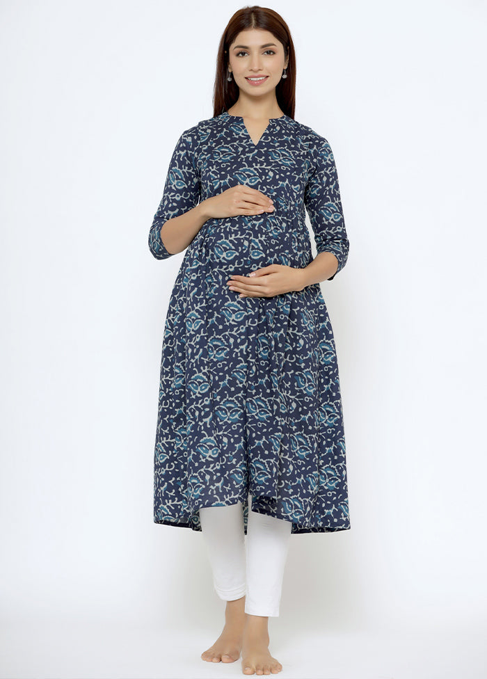 Indigo Pure Readymade Cotton Maternity Kurti - Indian Silk House Agencies