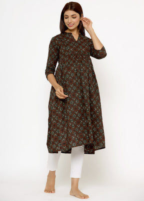 Dark Green Pure Readymade Cotton Maternity Kurti - Indian Silk House Agencies