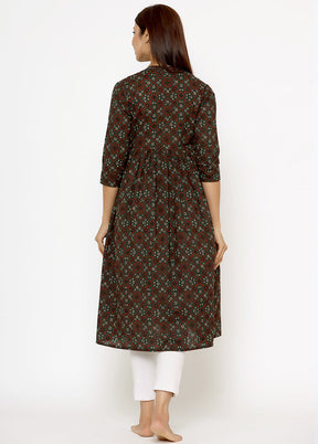 Dark Green Pure Readymade Cotton Maternity Kurti - Indian Silk House Agencies