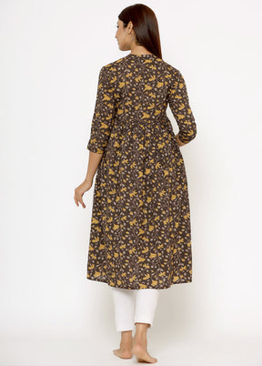 Brown Pure Readymade Cotton Maternity Kurti - Indian Silk House Agencies