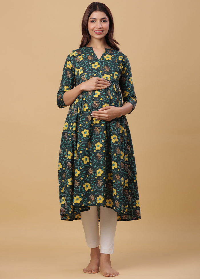 Green Pure Readymade Cotton Maternity Kurti - Indian Silk House Agencies