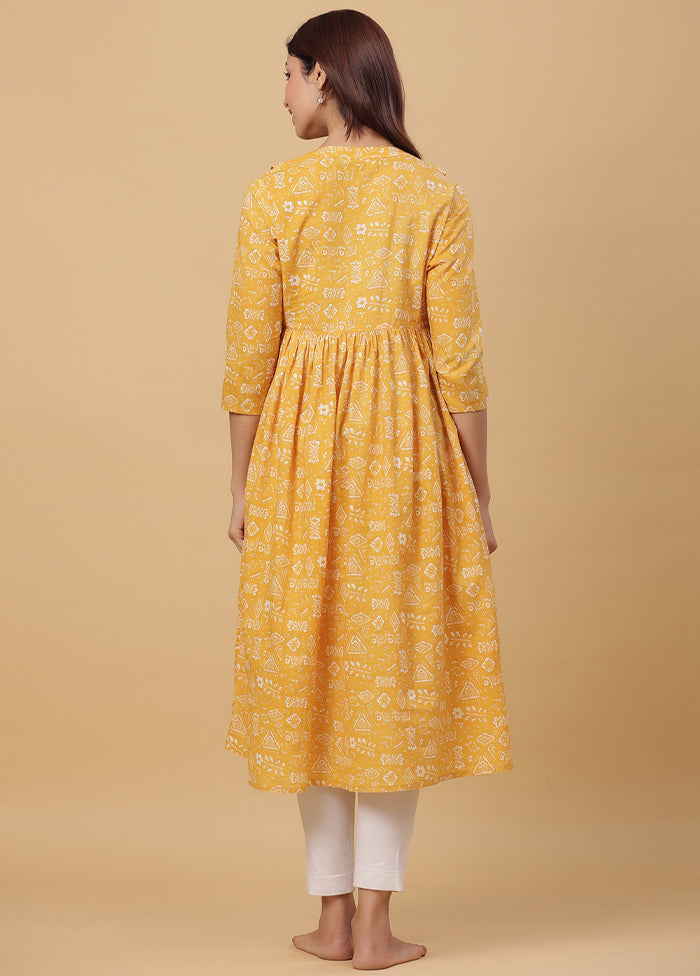 Mustard Pure Readymade Cotton Maternity Kurti - Indian Silk House Agencies