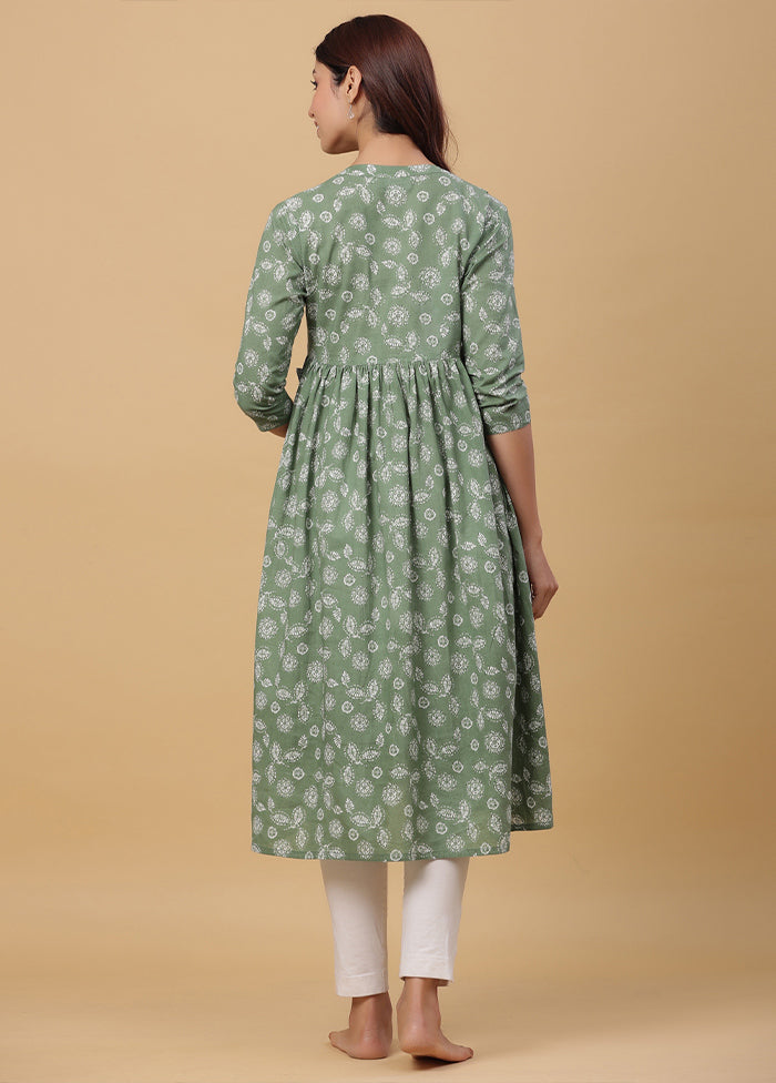 Green Pure Readymade Cotton Maternity Kurti - Indian Silk House Agencies