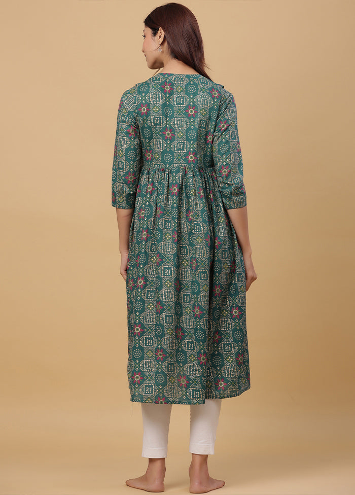 Green Pure Readymade Cotton Maternity Kurti - Indian Silk House Agencies