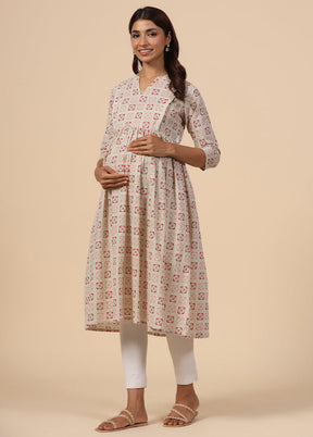 Red Pure Readymade Cotton Maternity Kurti - Indian Silk House Agencies