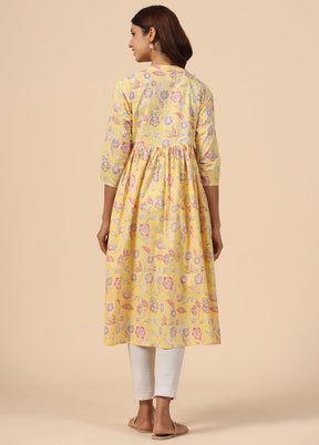 Yellow Pure Readymade Cotton Maternity Kurti - Indian Silk House Agencies