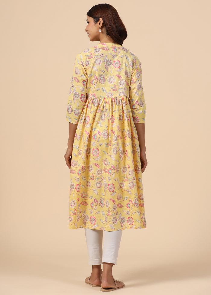 Yellow Pure Readymade Cotton Maternity Kurti - Indian Silk House Agencies