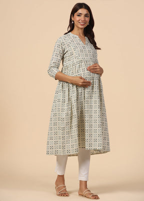 Blue Pure Readymade Cotton Maternity Kurti - Indian Silk House Agencies