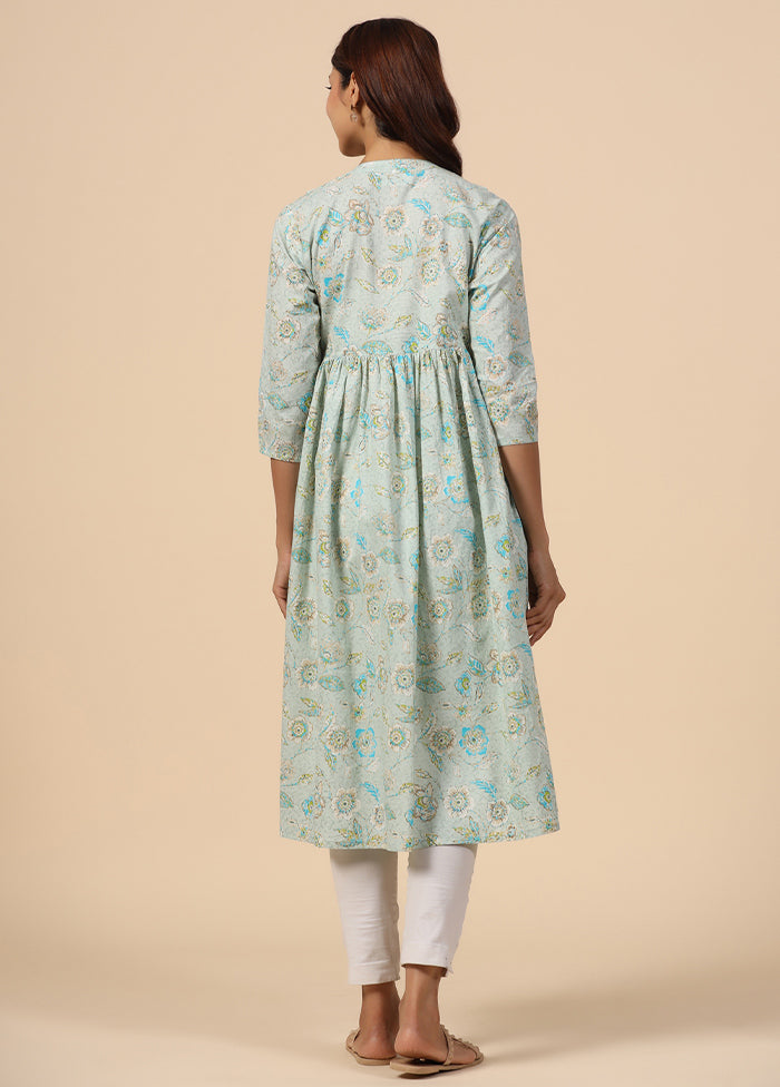 Light Sea Green Pure Readymade Cotton Maternity Kurti - Indian Silk House Agencies