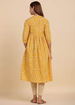 Mustard Pure Readymade Cotton Maternity Kurti - Indian Silk House Agencies