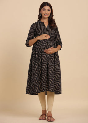 Black Pure Readymade Cotton Maternity Kurti - Indian Silk House Agencies