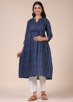 Indigo Pure Readymade Cotton Maternity Kurti - Indian Silk House Agencies