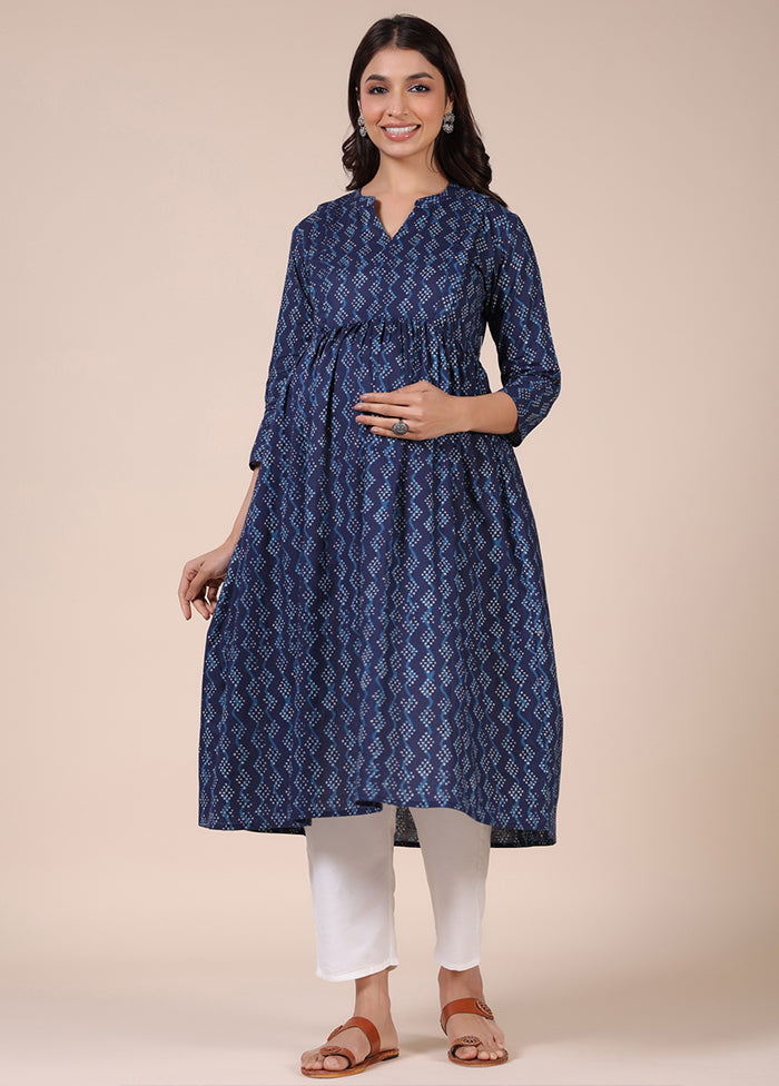 Indigo Pure Readymade Cotton Maternity Kurti - Indian Silk House Agencies