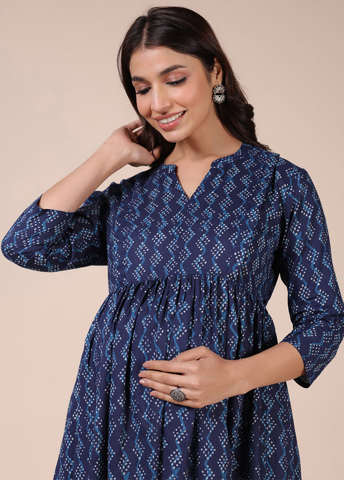 Indigo Pure Readymade Cotton Maternity Kurti - Indian Silk House Agencies