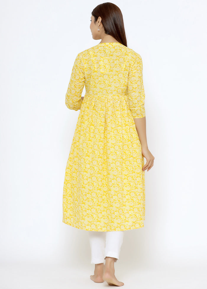 Yellow Pure Readymade Cotton Maternity Kurti - Indian Silk House Agencies