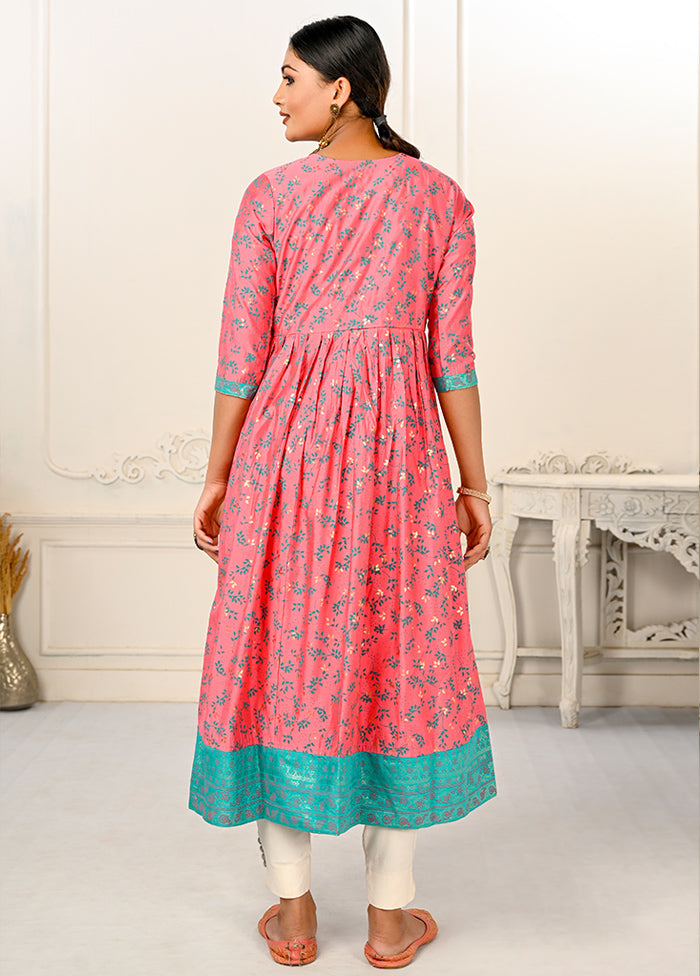 Pink Readymade Cotton Kurti