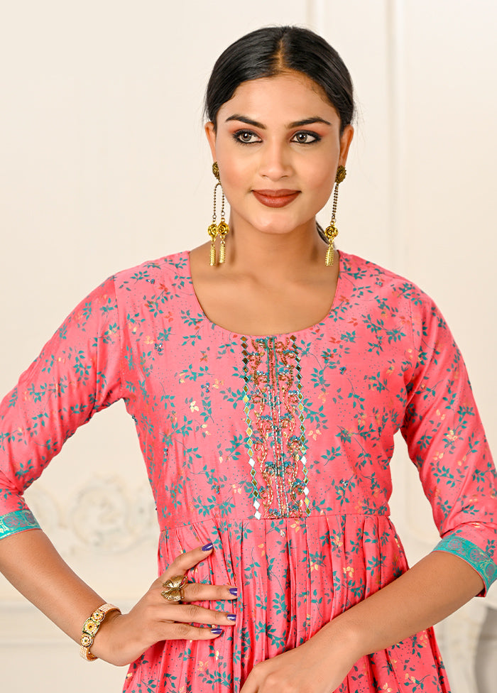 Pink Readymade Cotton Kurti