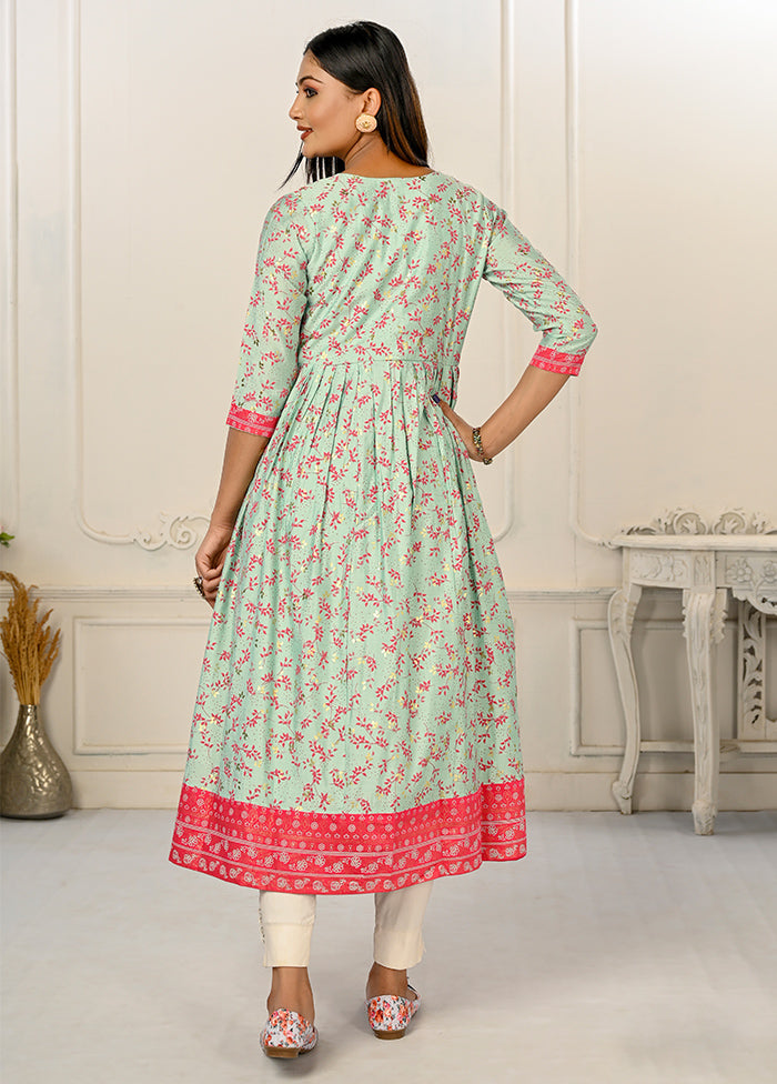 Light Green Readymade Cotton Kurti