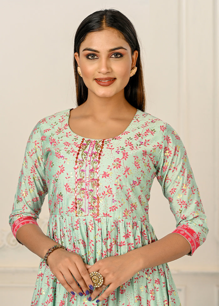 Light Green Readymade Cotton Kurti