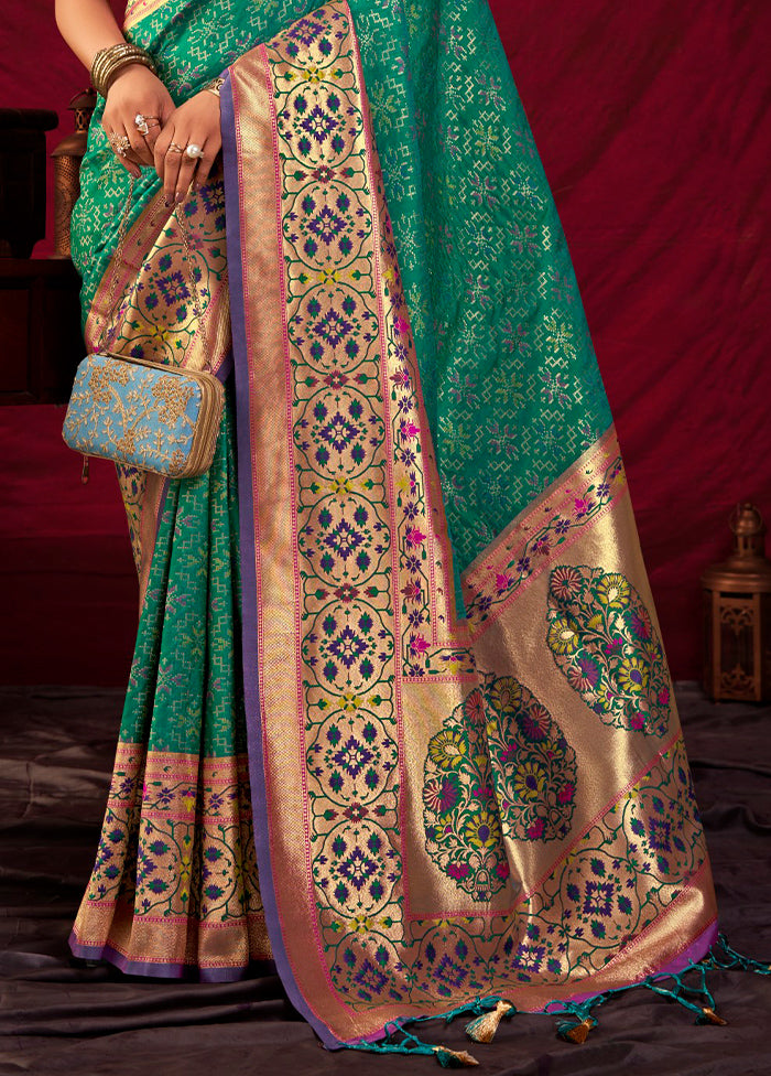 Rama Dupion Silk Saree With Blouse Piece