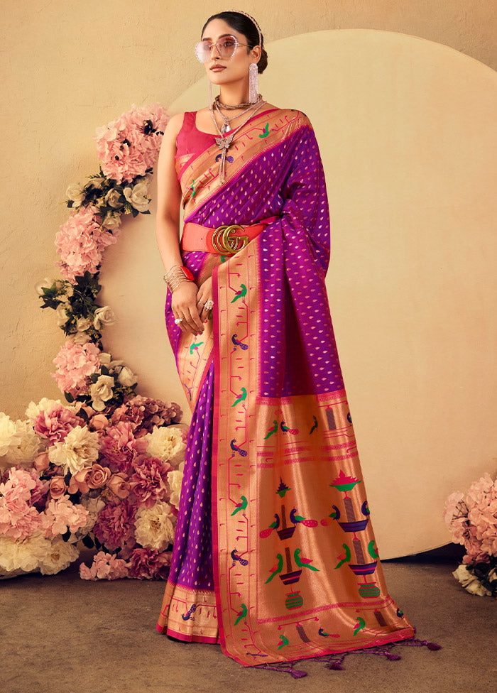 Wine Dupion Silk Saree With Blouse Piece