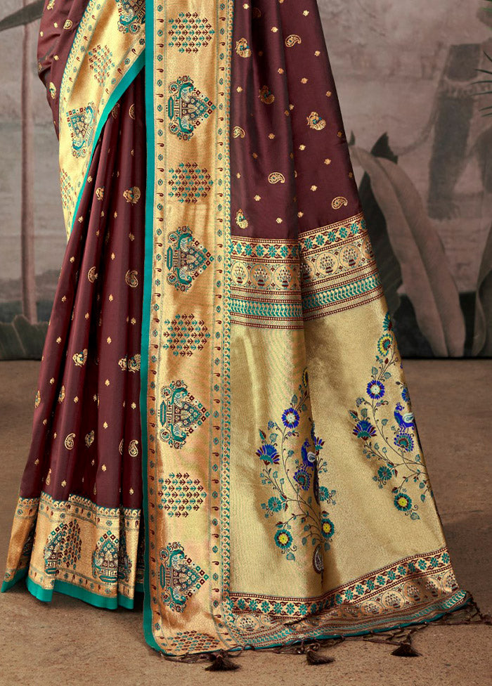 Maroon Dupion Silk Saree With Blouse Piece