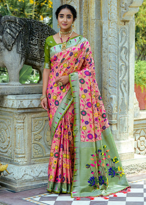 Orange Kanjivaram Silk Saree With Blouse Piece