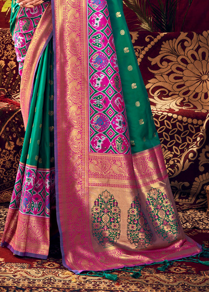 Rama Dupion Silk Saree With Blouse Piece