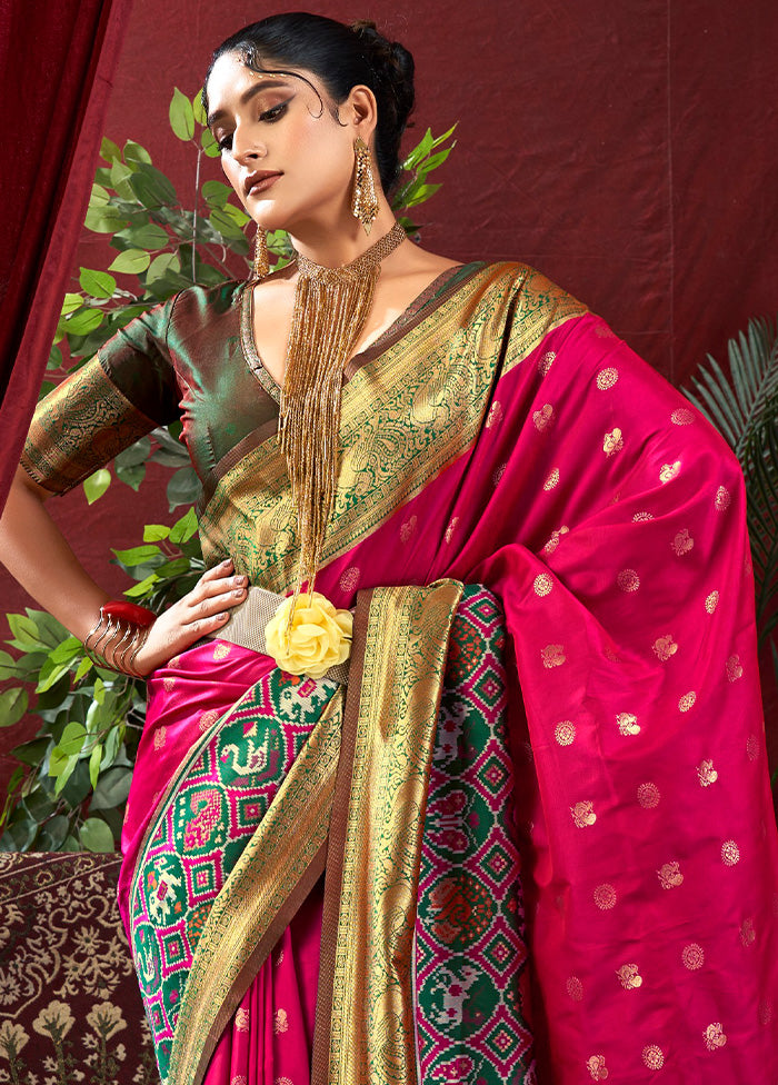 Rani Dupion Silk Saree With Blouse Piece